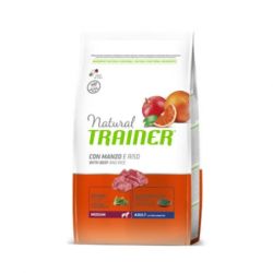 Natural Trainer Adult medium pienso para perros con ternera y arroz