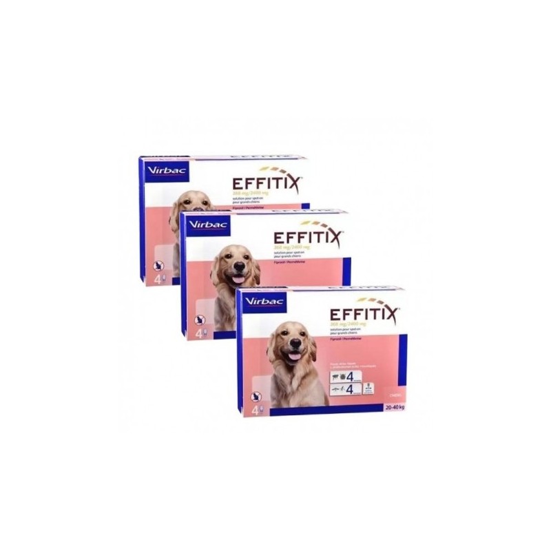 Effitix antiparasitario Pack Ahorro 12 pipetas para perros grandes (20-40kg)