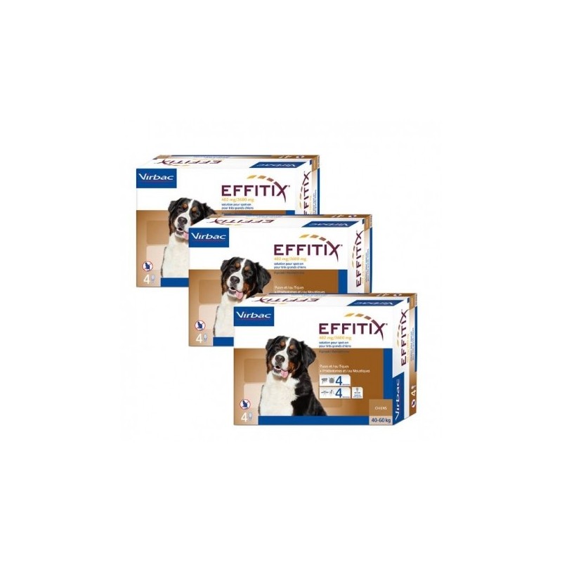 Effitix antiparasitario Pack Ahorro 12 pipetas para perros gigantes (40-60)