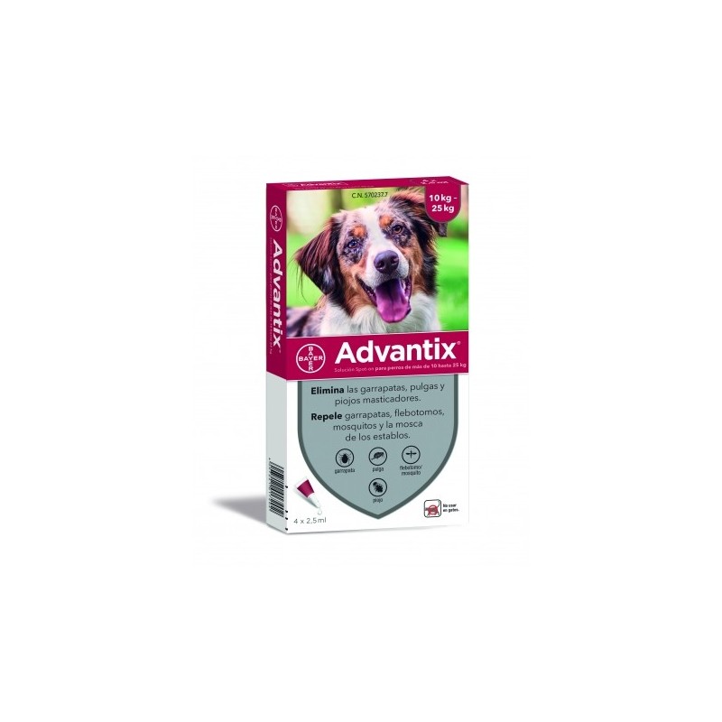 Advantix 10-25 KG Pipeta Antiparasitaria para perros. Pulga