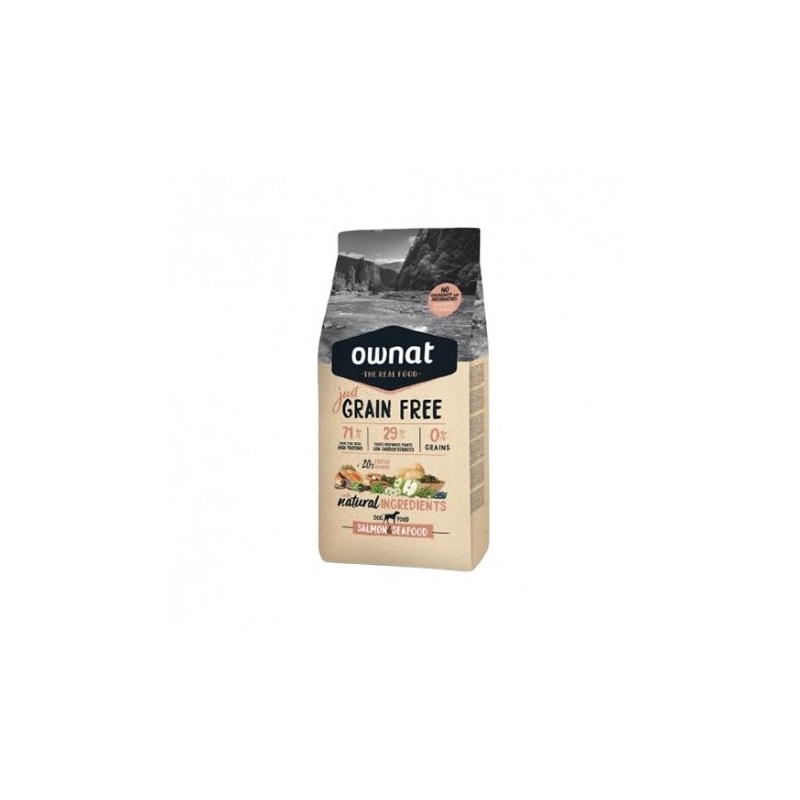 Optima Ownat Just Grain Free pienso para perros adultos Salmón y Marisco