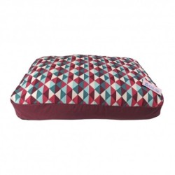 Bold Neo Burgundy Geometric Colchón Para Perros