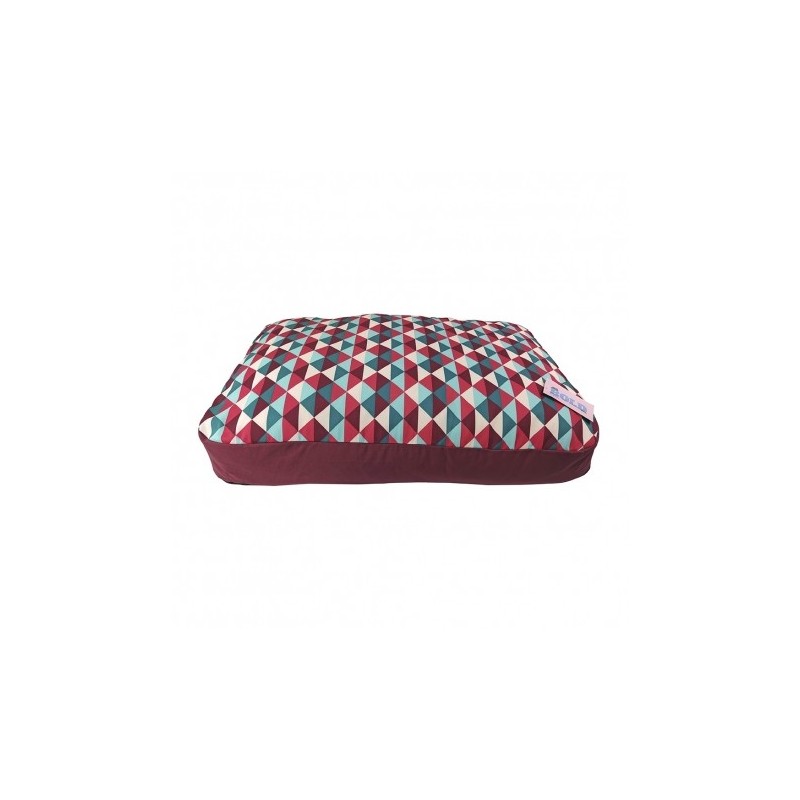 Bold Neo Burgundy Geometric Colchón Para Perros