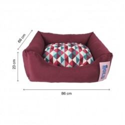 Bold Neo Burgundy Geometric cama para perros