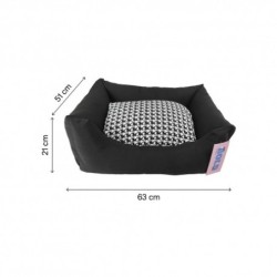 Bold Neo Black Houndtooth Cama Para Perros