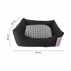 Bold Neo Black Houndtooth Cama Para Perros