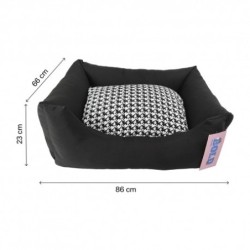 Bold Neo Black Houndtooth Cama Para Perros