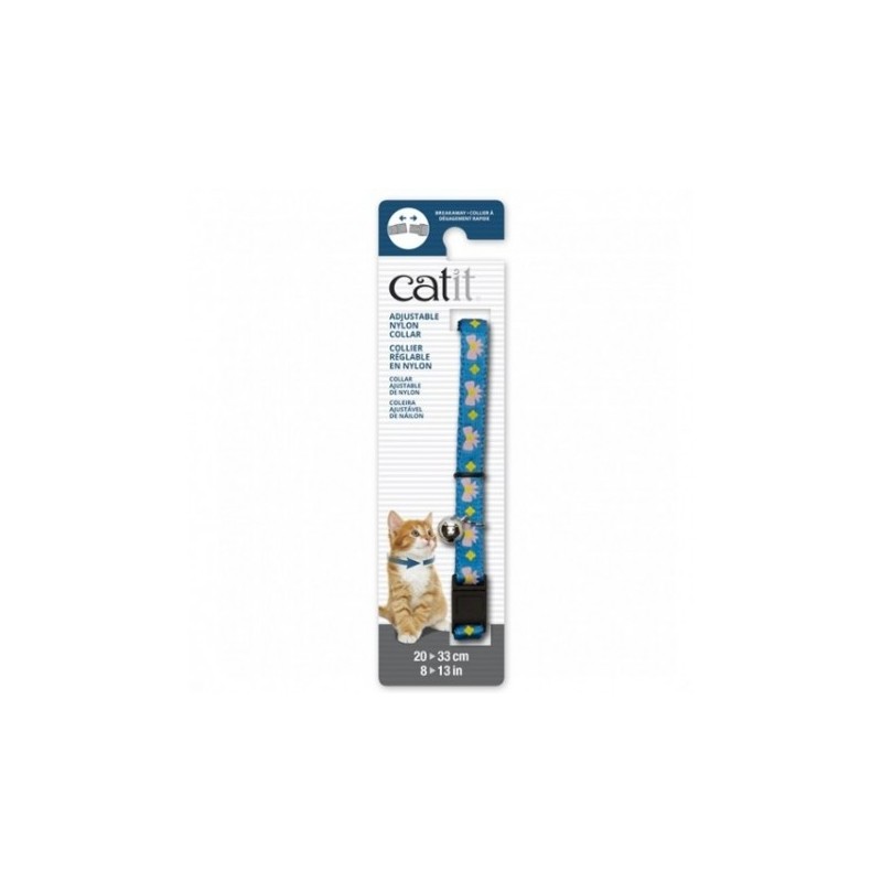 Catit Collar Breakaway Azul con Lazos Rosas gatos