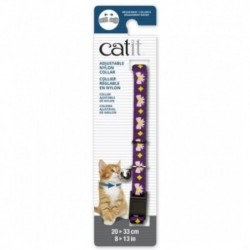 Catit Collar Breakaway Morado con Lazos Rosas gatos