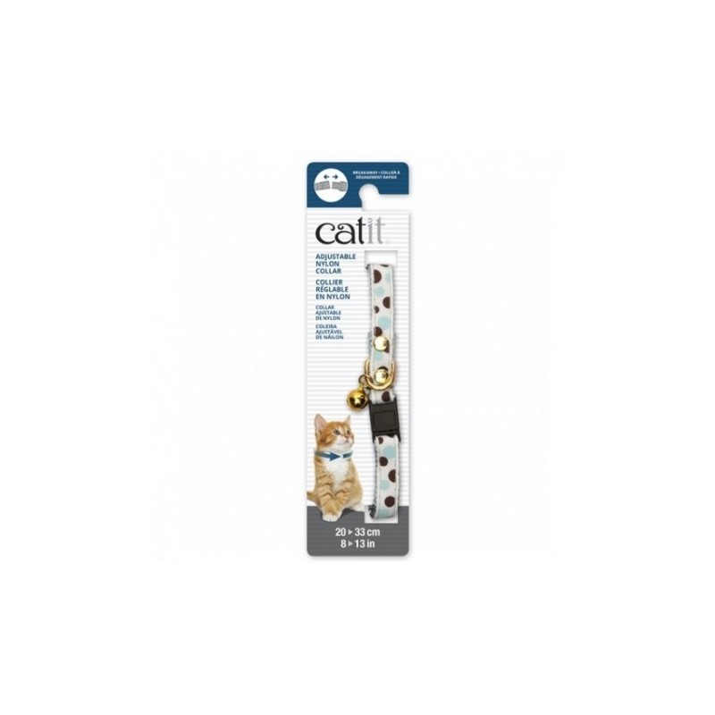 Catit Collar Breakaway Remache Dorado Lunares gatos