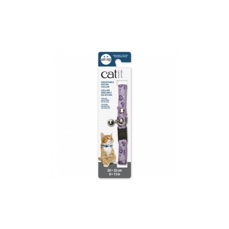 Catit Collar Breakaway Remache Plata Corazones gatos